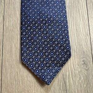 BROOKS BROTHERS Silk Blue Paisley Geometric Necktie Blue 59" Office Wedding